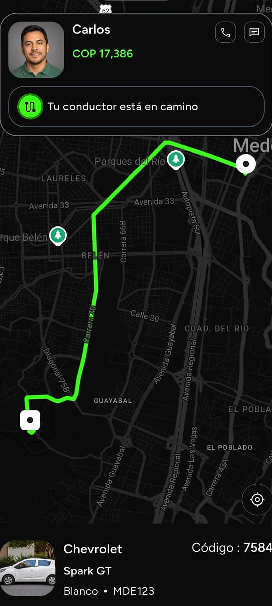Viaje en curso